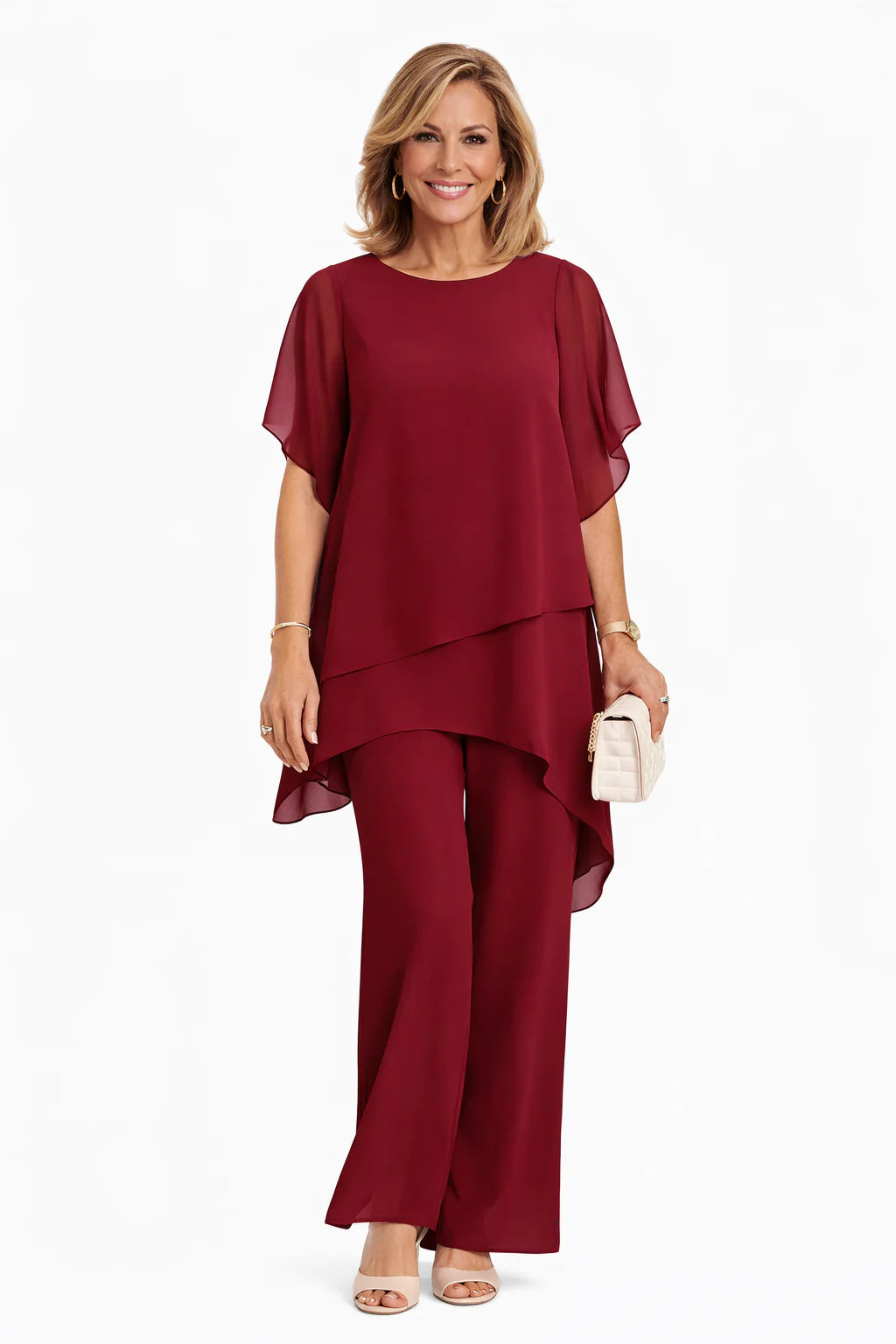 ÉLÉNA | ENSEMBLE FLUIDE ASYMÉTRIQUE TUNIQUE & PANTALON LARGE