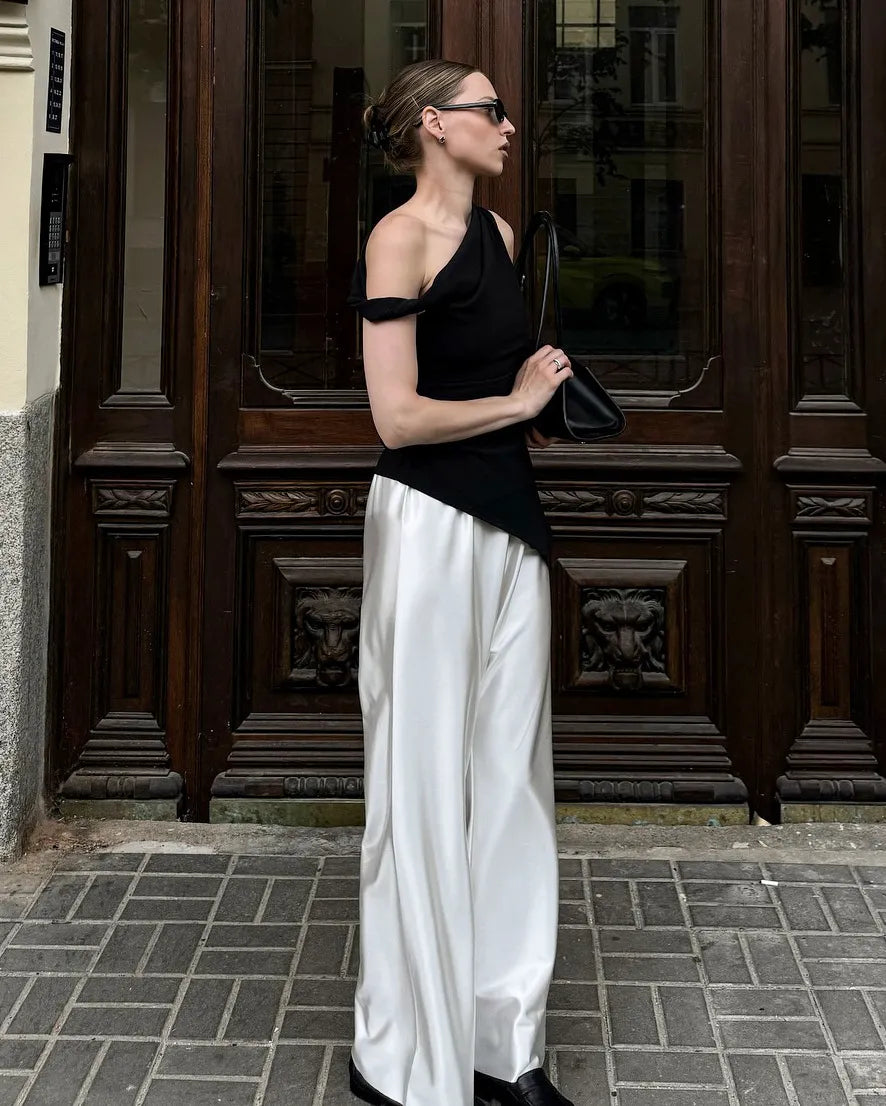 ZARA | TOP ASYMÉTRIQUE DRAPÉ MONOBRETELLE AVEC DÉCOUPE