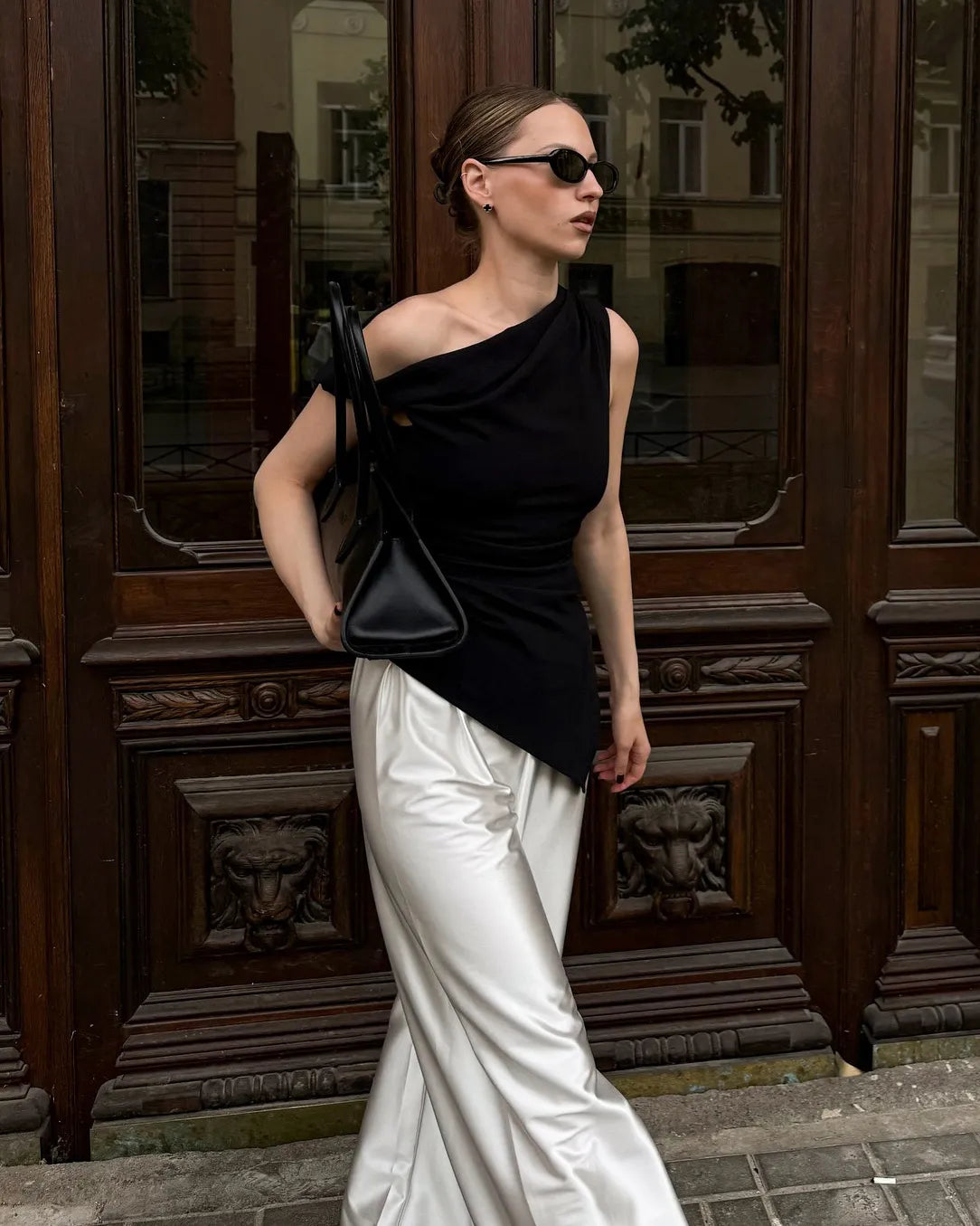 ZARA | TOP ASYMÉTRIQUE DRAPÉ MONOBRETELLE AVEC DÉCOUPE