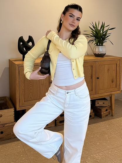 CHLOÉ | CARDIGAN CROP BOUTONS DORÉS STYLE PARISIEN