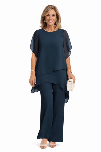 ÉLÉNA | ENSEMBLE FLUIDE ASYMÉTRIQUE TUNIQUE & PANTALON LARGE