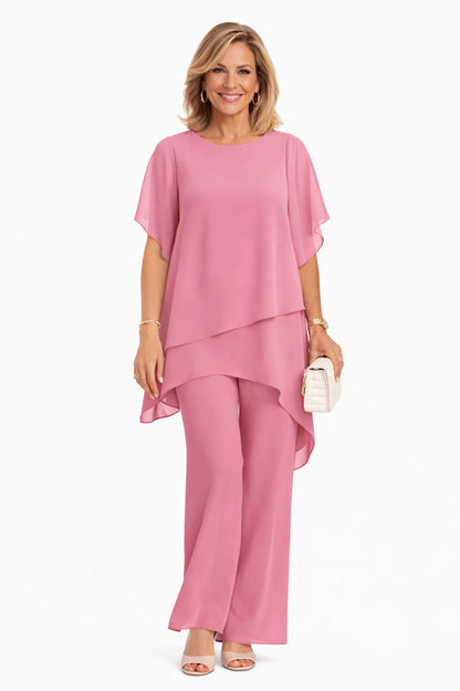ÉLÉNA | ENSEMBLE FLUIDE ASYMÉTRIQUE TUNIQUE & PANTALON LARGE