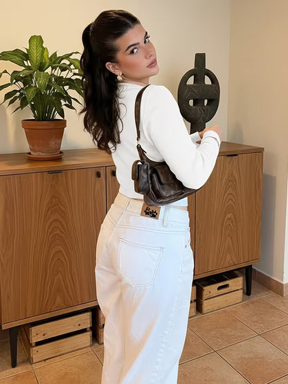 CHLOÉ | CARDIGAN CROP BOUTONS DORÉS STYLE PARISIEN