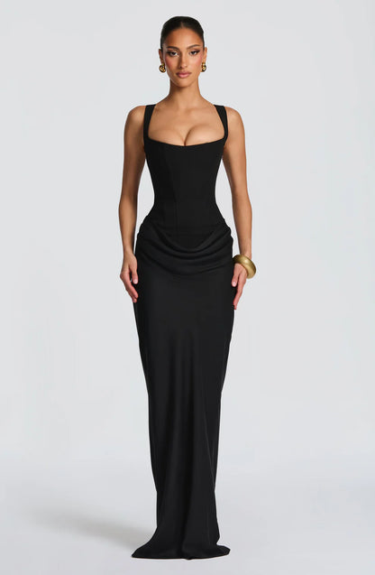 VENUS | ROBE LONGUE CORSET DRAPÉE EFFET SIRÈNE