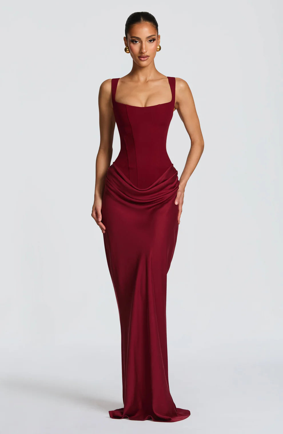 VENUS | ROBE LONGUE CORSET DRAPÉE EFFET SIRÈNE