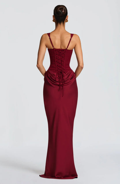 VENUS | ROBE LONGUE CORSET DRAPÉE EFFET SIRÈNE