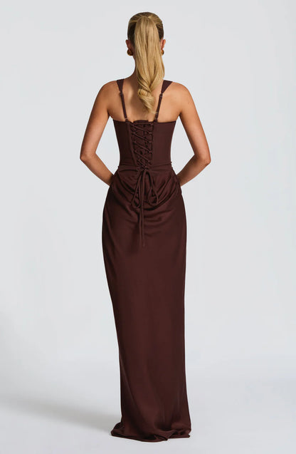 VENUS | ROBE LONGUE CORSET DRAPÉE EFFET SIRÈNE