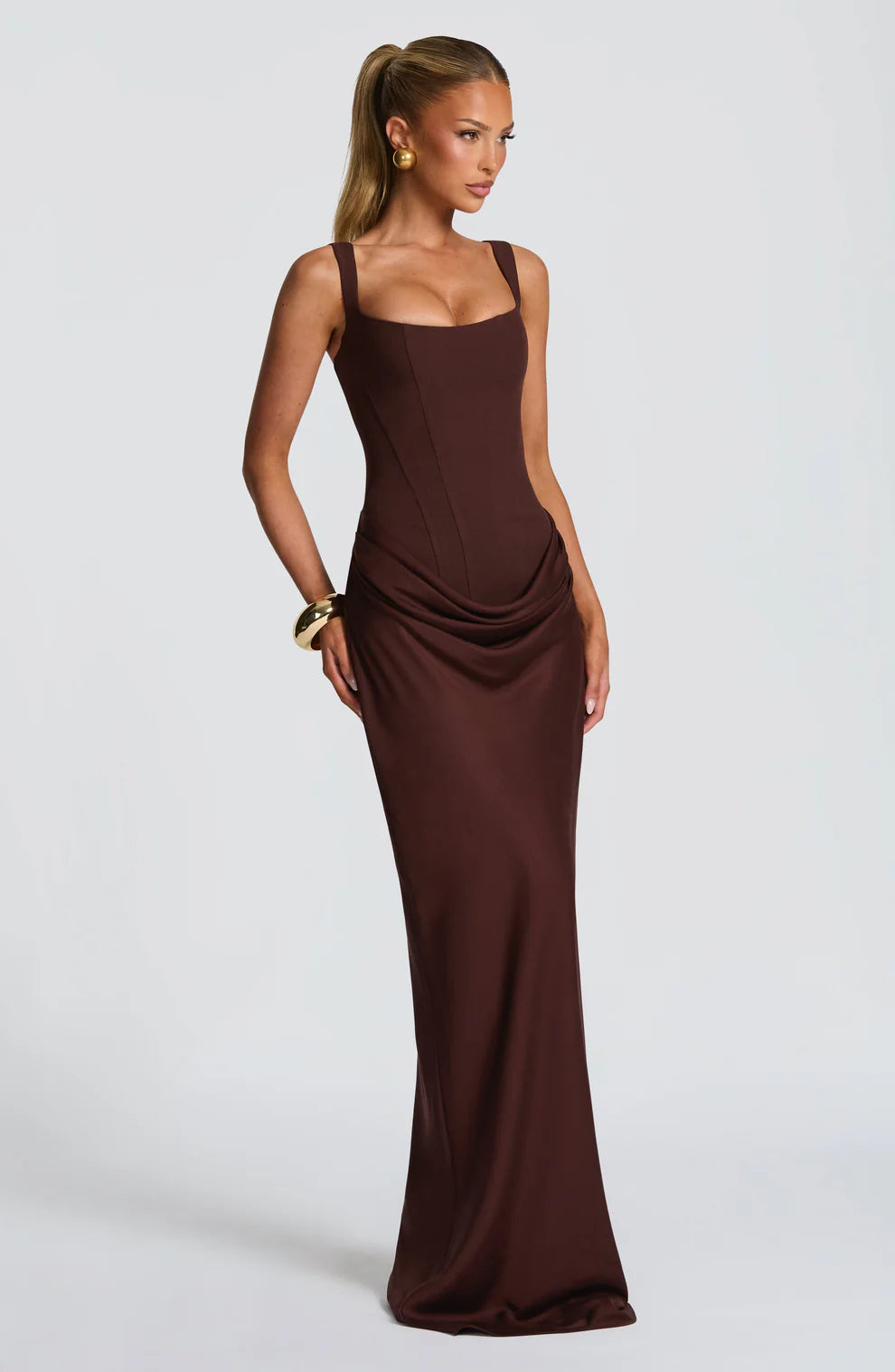 VENUS | ROBE LONGUE CORSET DRAPÉE EFFET SIRÈNE