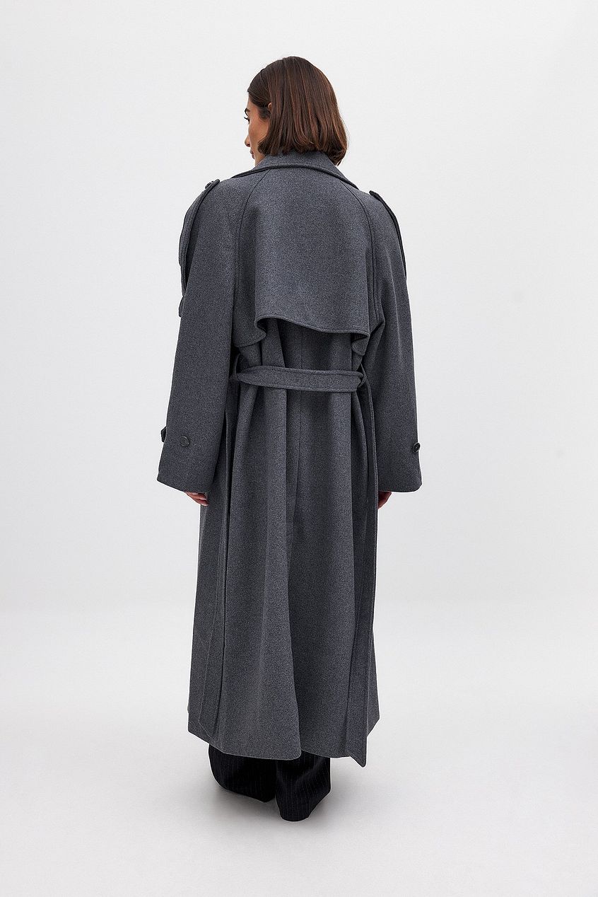 MAXINE | MANTEAU LONG OVERSIZE DOUBLE BOUTONNAGE EN LAINE